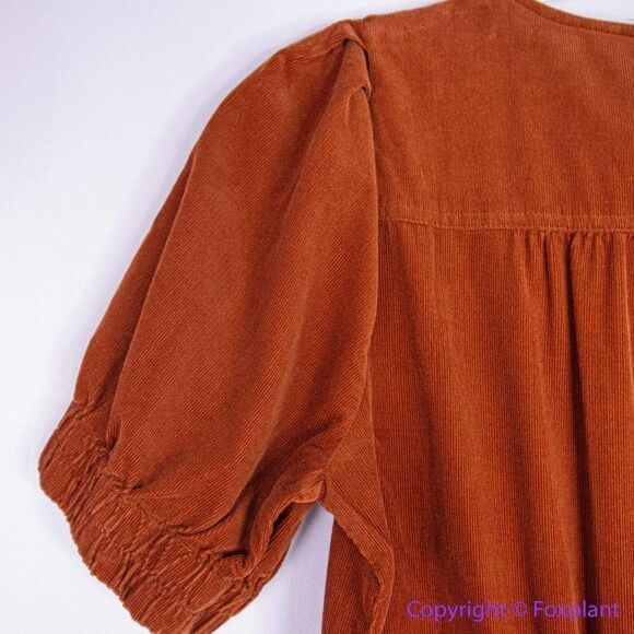 NEW‎ Madewell Corduroy Puff-Sleeve Button-Front Jumpsuit, 4P - Picture 16 of 16